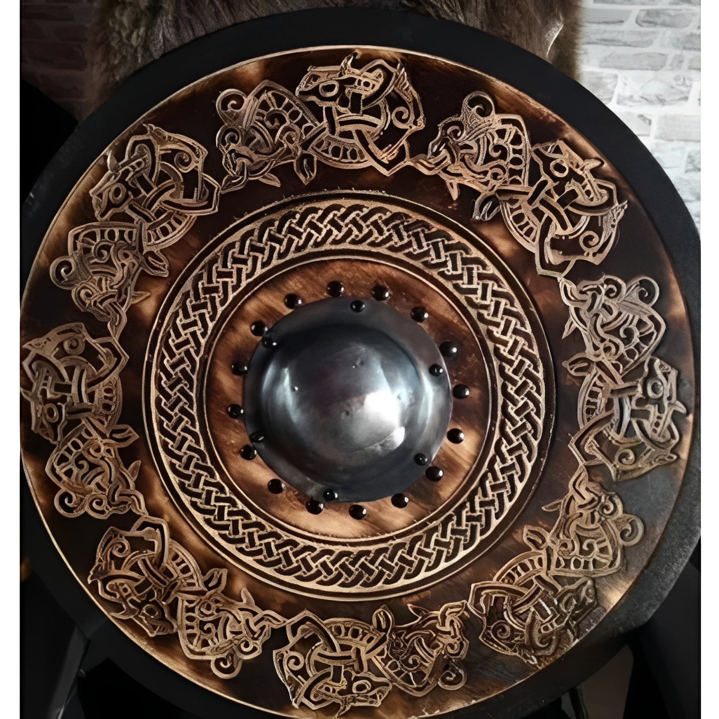 Unique Engraved Battle Shield and Customizable Norse Defense - Ortekor