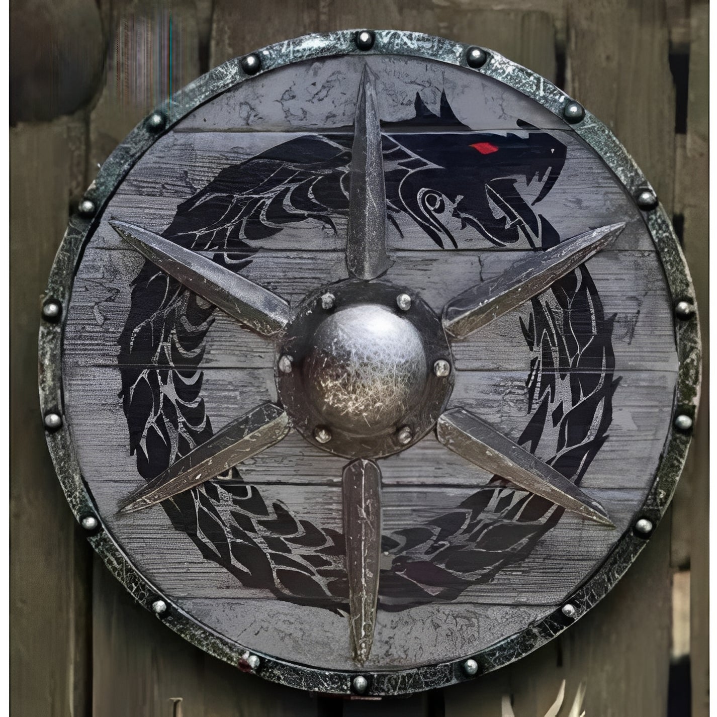 Unique Engraved Battle Shield and Customizable Norse Defense