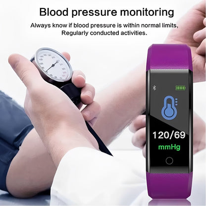 Sporty Fitness Tracker with Heart Rate Monitor Digital Screen
