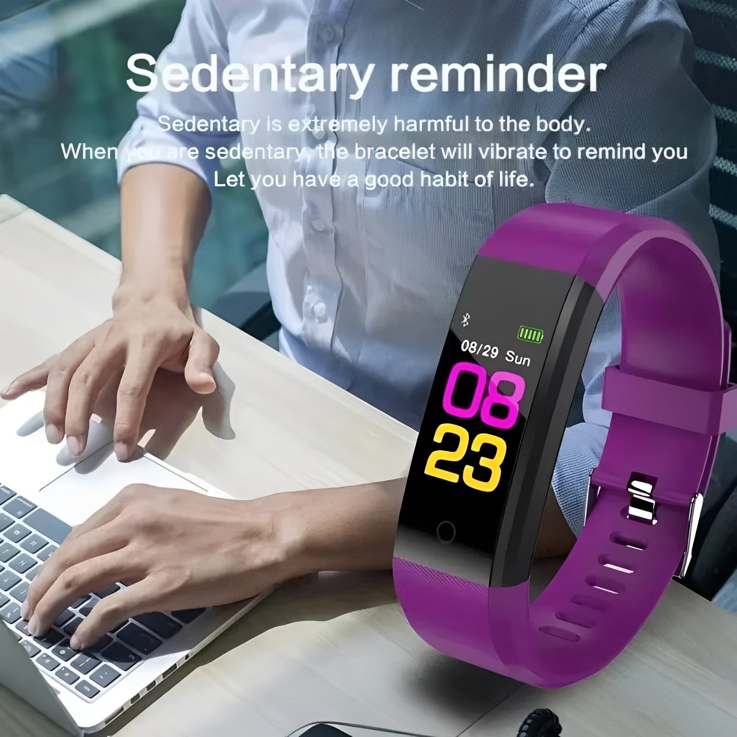 Sporty Fitness Tracker with Heart Rate Monitor Digital Screen