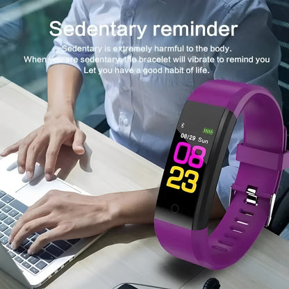 Sporty Fitness Tracker with Heart Rate Monitor Digital Screen