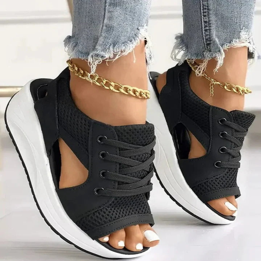 Comfortable High Heel Cutout Sandals with Soft Insoles