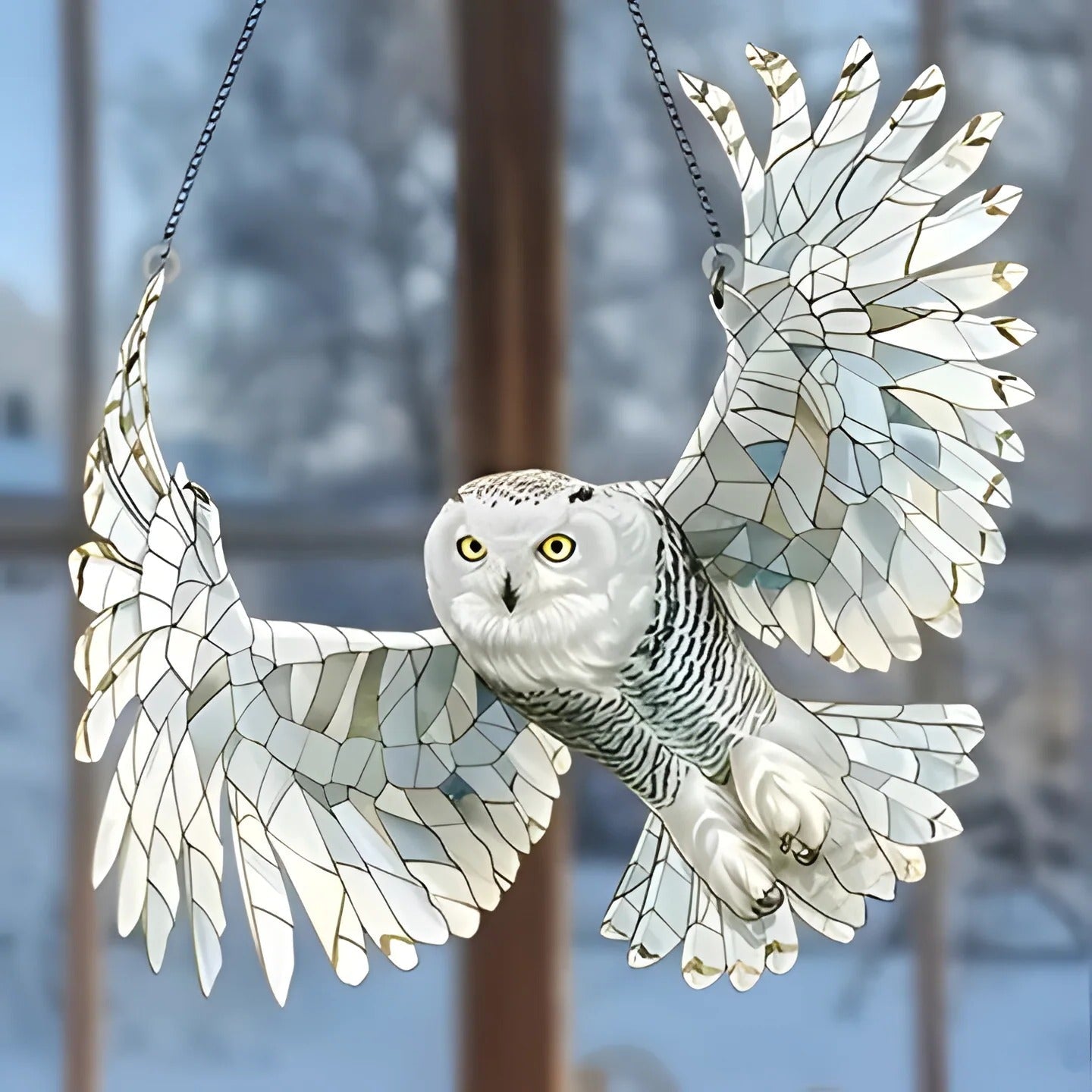 Vibrant Glass Bird Window Decoration