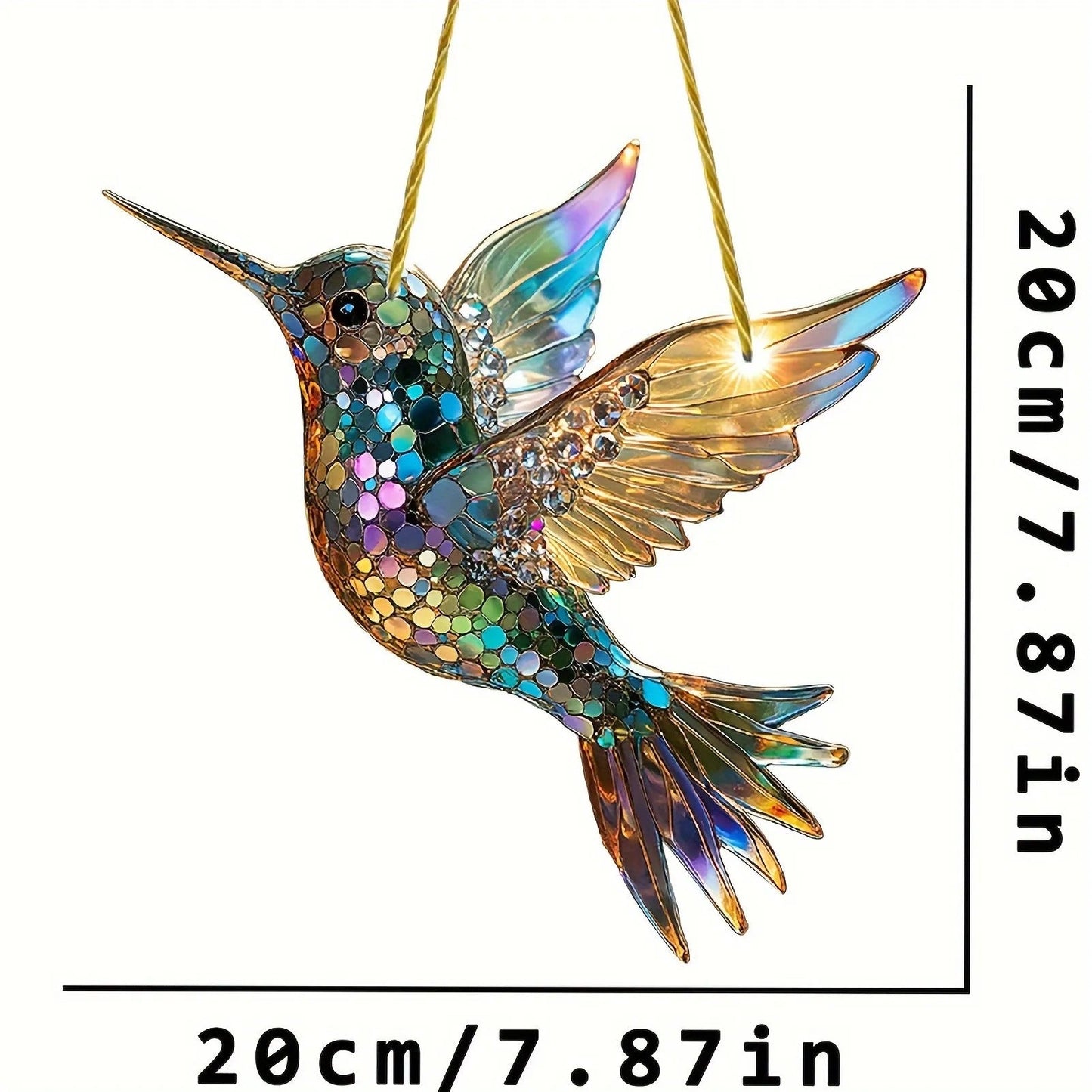 Vibrant Glass Bird Window Decoration