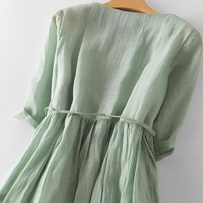 Floral Summer Dress with Ruffles for Ladies
