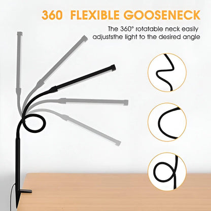 Adjustable Bright LED Table Lamp with Flexible Neck