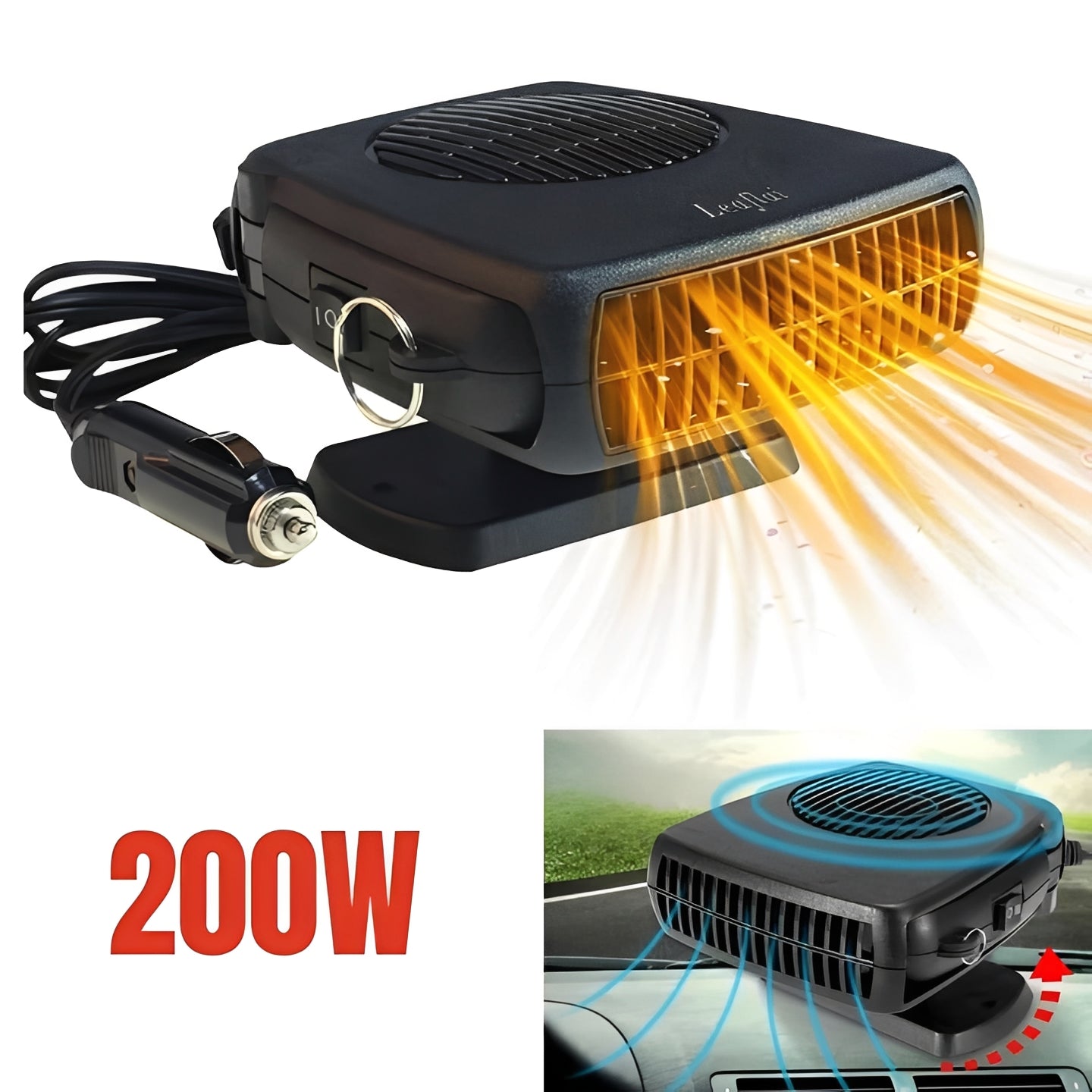 Compact 12V Car Ceramic Heater Fan for Winter