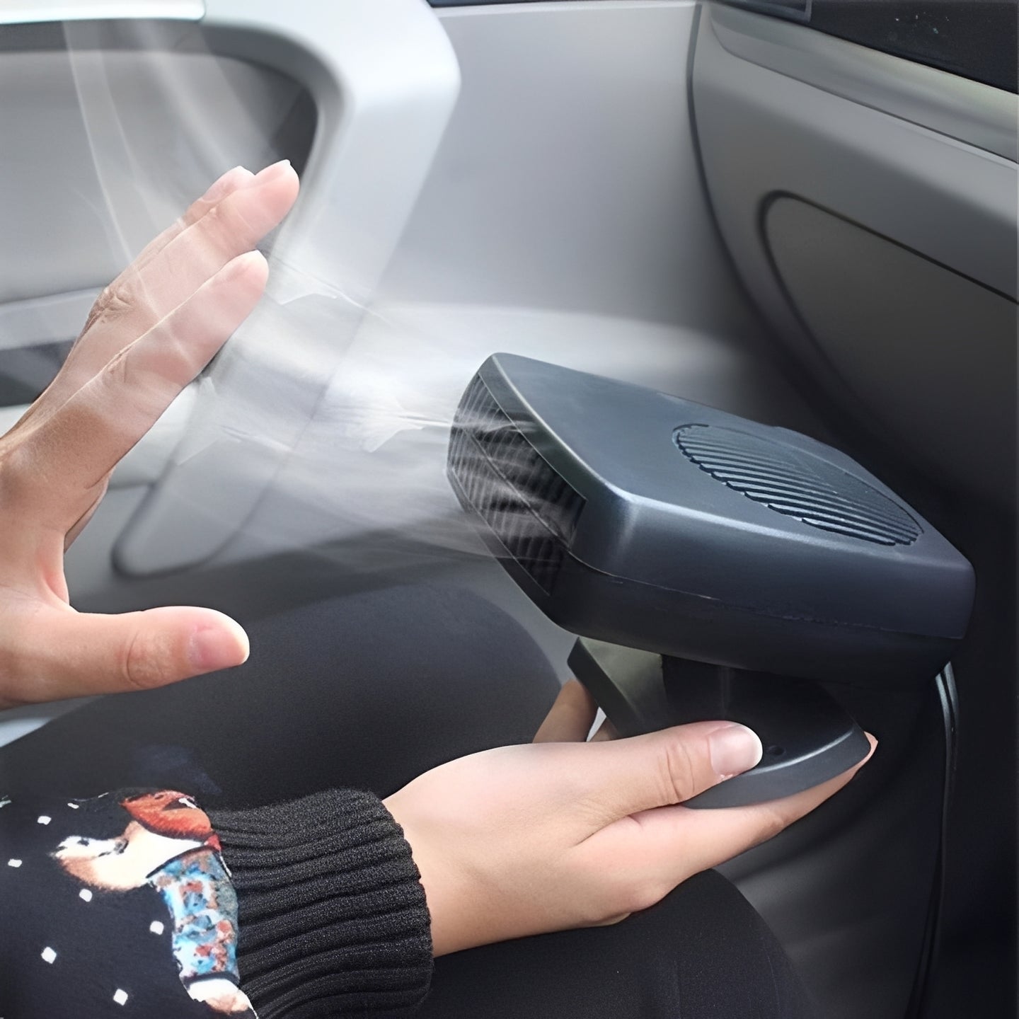 Compact 12V Car Ceramic Heater Fan for Winter