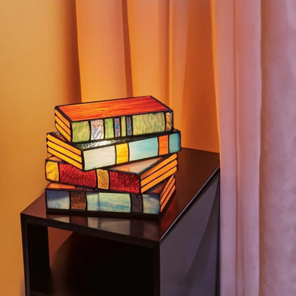 Unique Book Style Table Lamp with LED Lighting - Ortekor