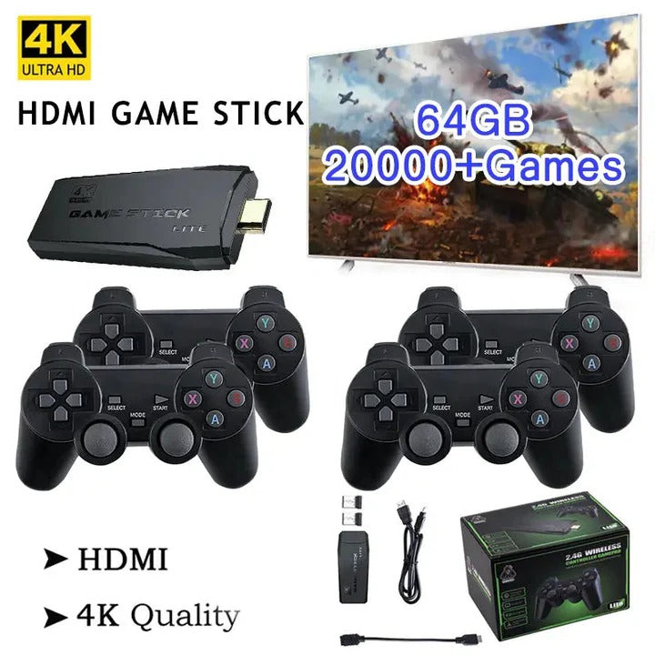 Compact Gaming Console with 64GB and 2 Wireless Controllers