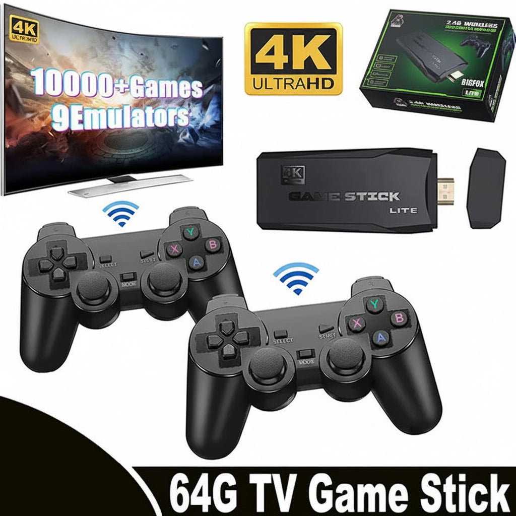 Compact Gaming Console with 64GB and 2 Wireless Controllers