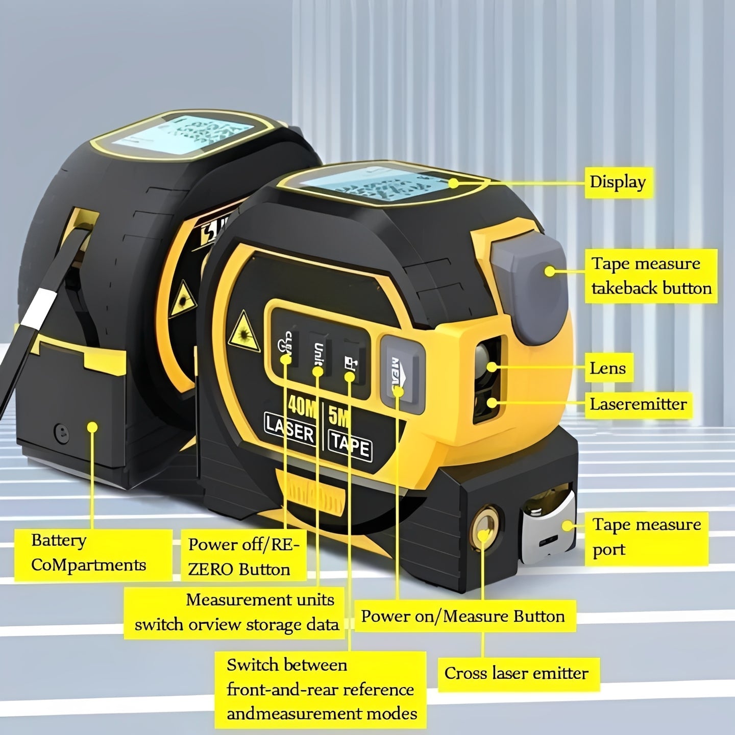Accurate Distance Laser Measure with IR Sensor
