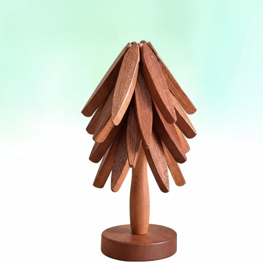 Portable Oak Trivets with Thermal Resistant Top - Ortekor
