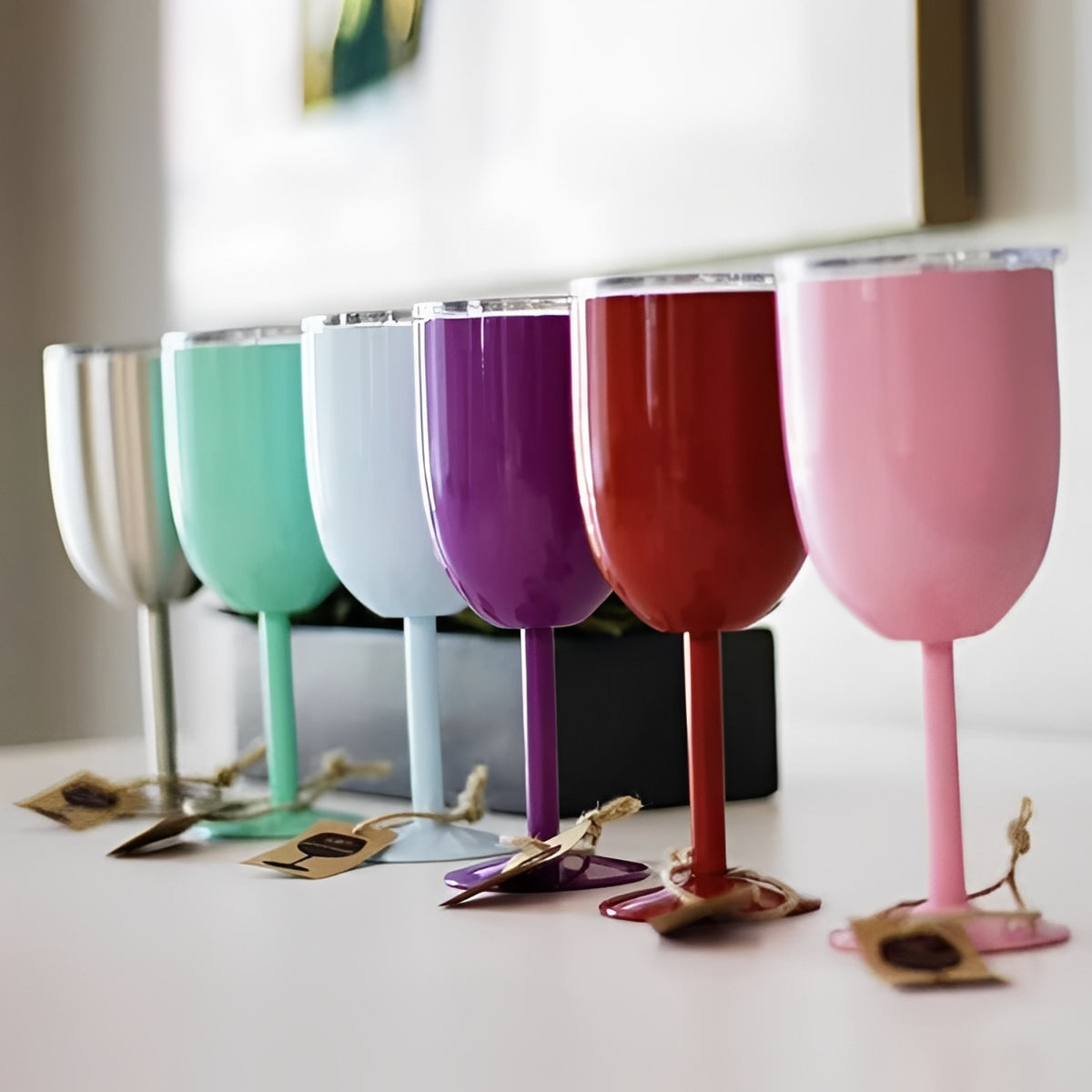 Double Wall Insulated Wine Cup with Tight Lid