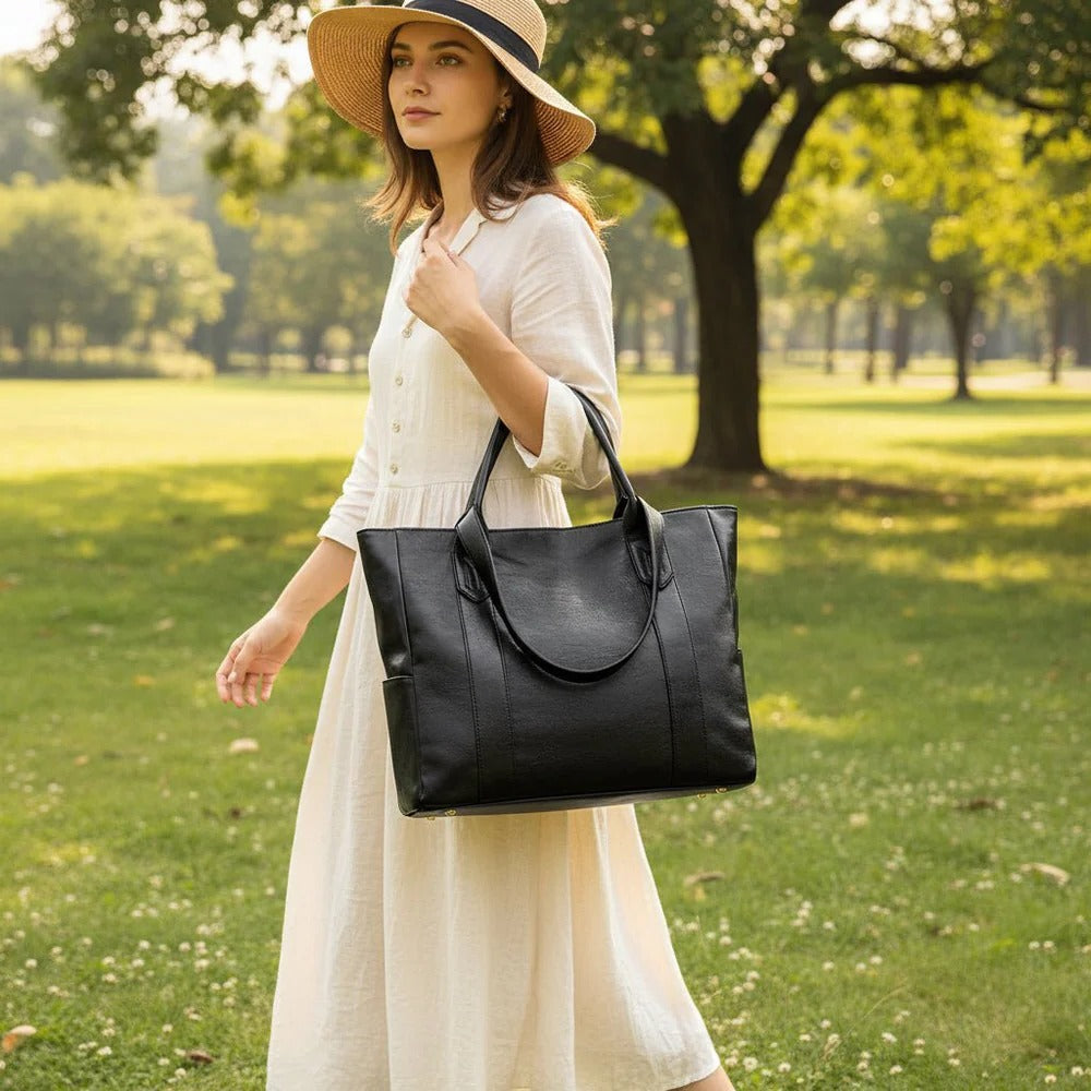 Classic Genuine Leather Tote Handbag