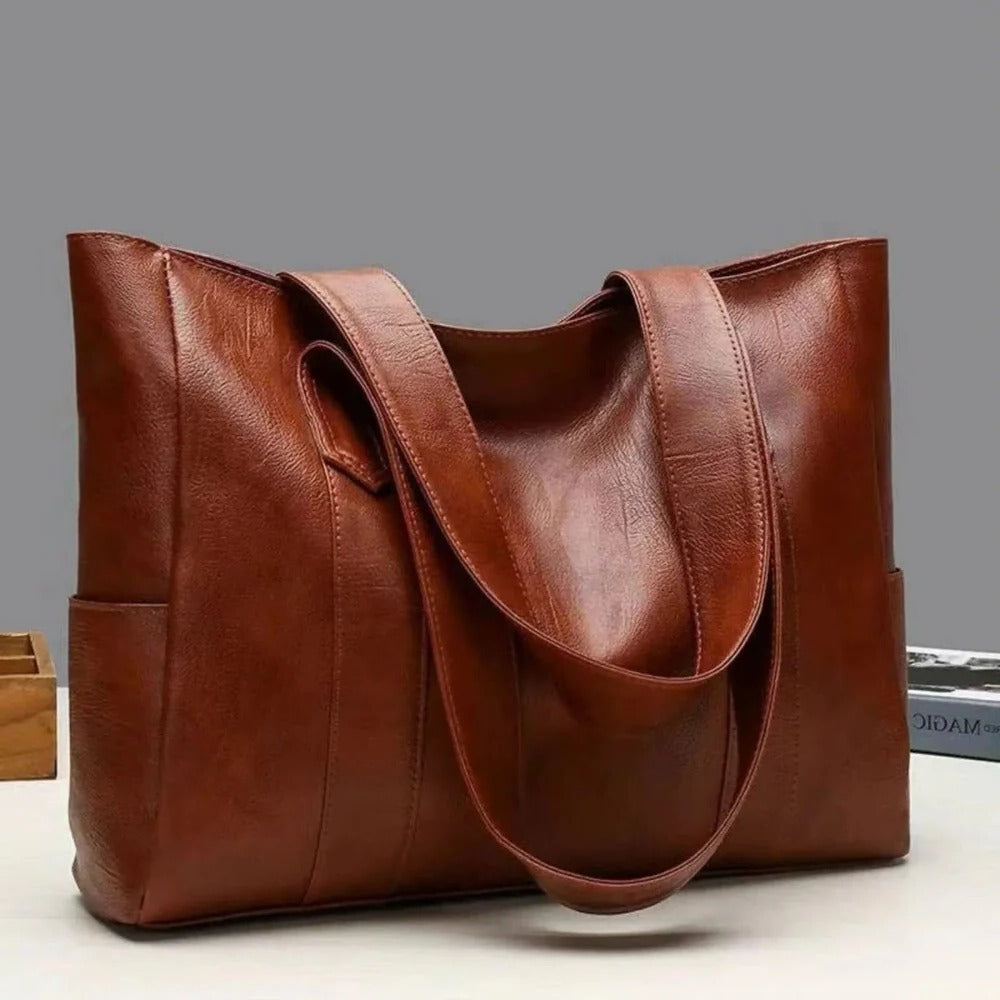 Classic Genuine Leather Tote Handbag