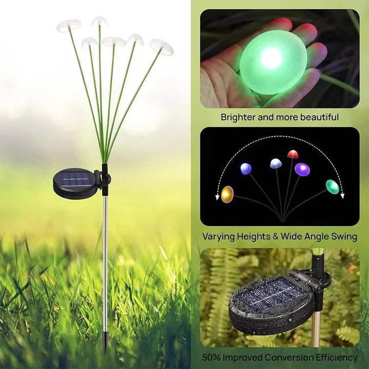 Colorful Outdoor String Jellyfish Lights with Flexible Stem