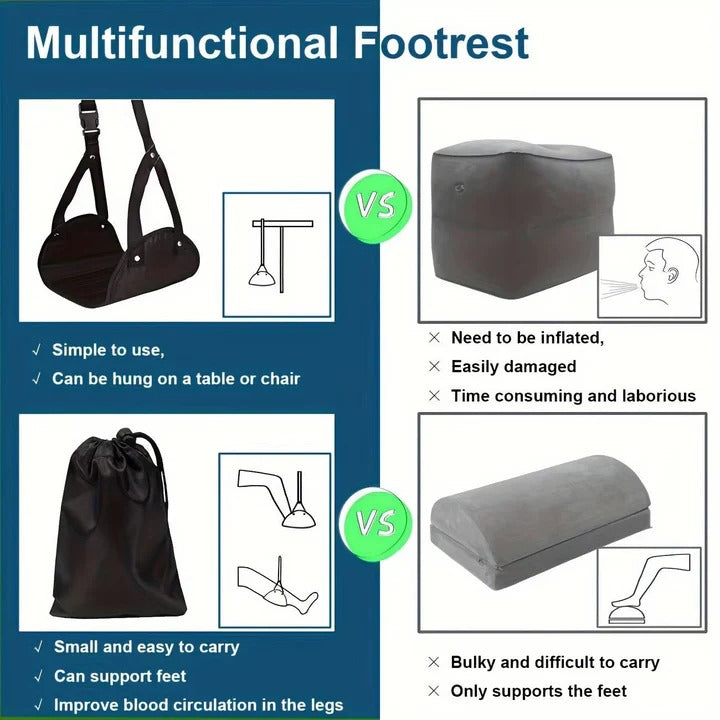 Comfortable Airplane Footrest Hammock Set for Travel