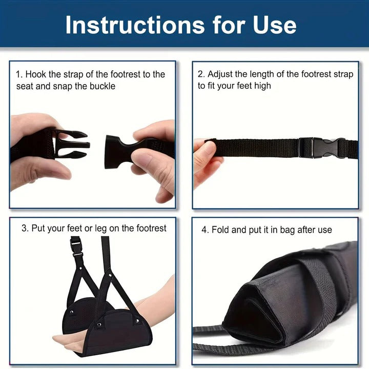 Comfortable Airplane Footrest Hammock Set for Travel