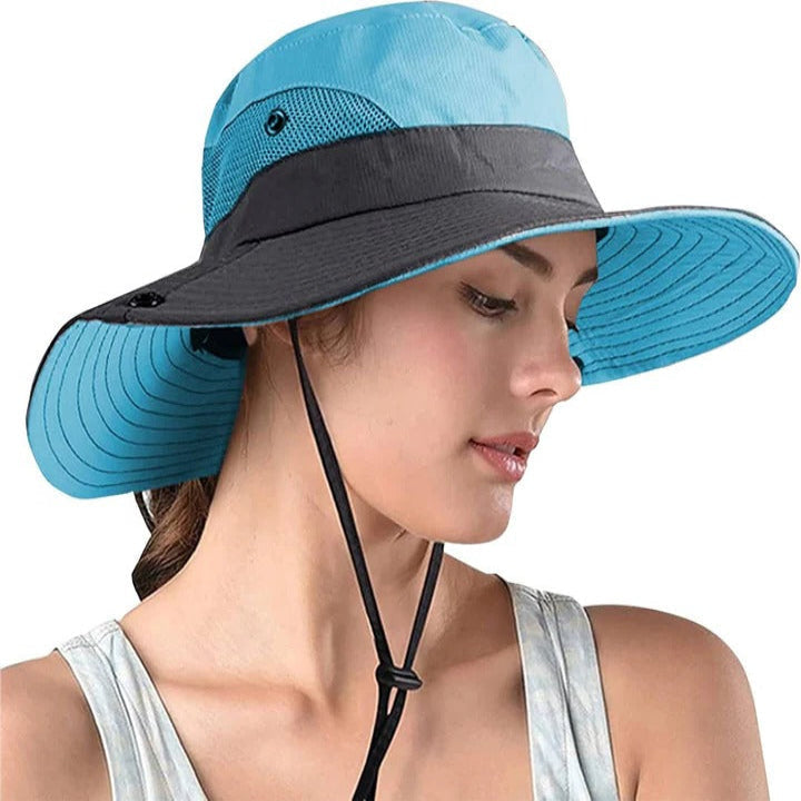 Portable Large Brim Summer Hat with Adjustable Strap