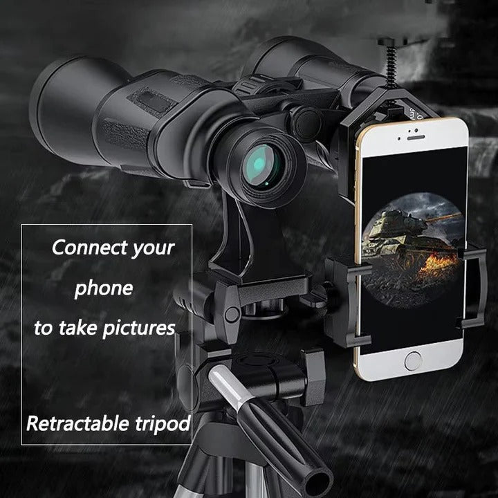 High Power 20x Binoculars with Phone Mount and Clear View