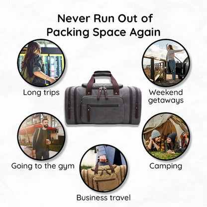 Spacious Cotton Travel Duffel Bag with Extra Room