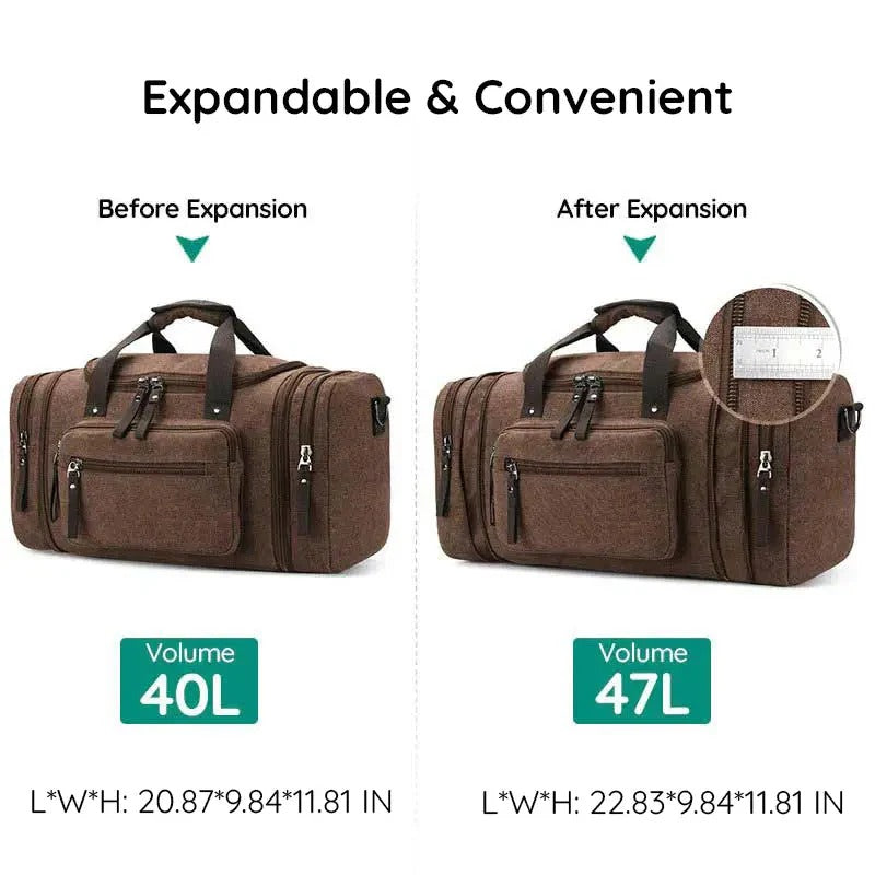 Spacious Cotton Travel Duffel Bag with Extra Room