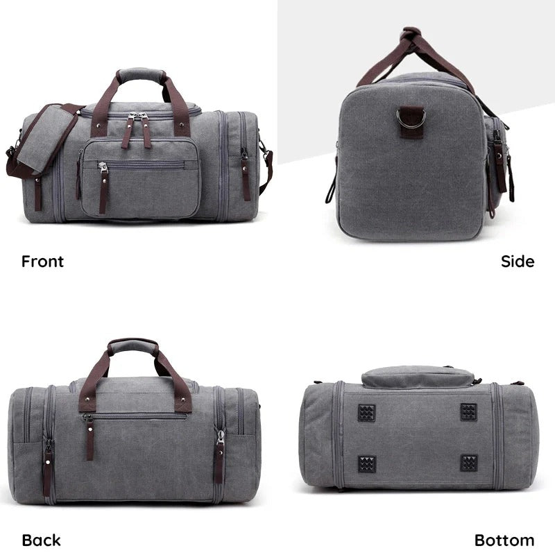 Spacious Cotton Travel Duffel Bag with Extra Room