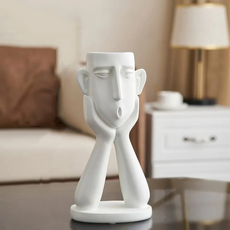 Unique Face Planter Ceramic Vase Set