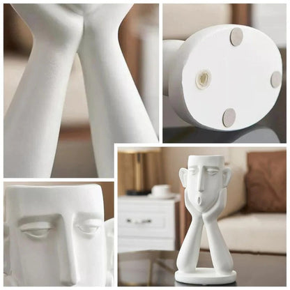 Unique Face Planter Ceramic Vase Set