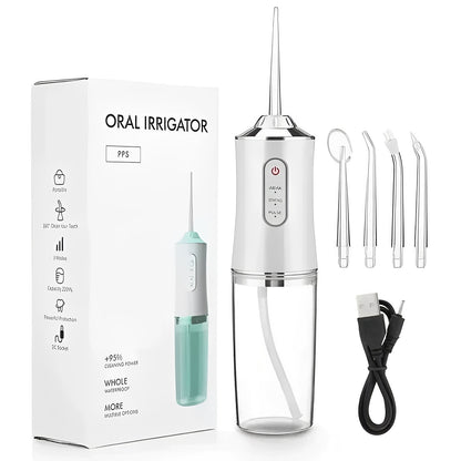 Compact Travel Water Flosser with Interchangeable Tips