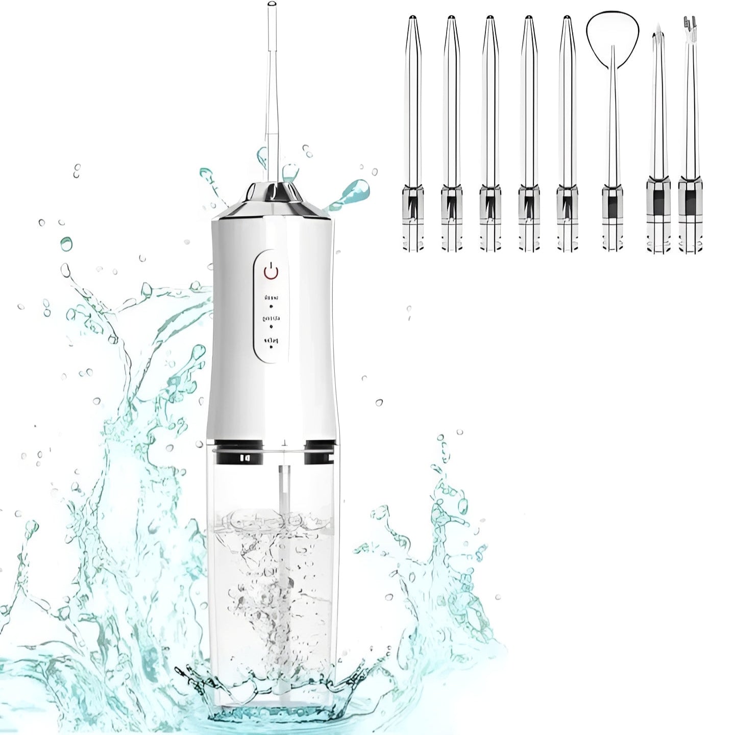 Compact Travel Water Flosser with Interchangeable Tips