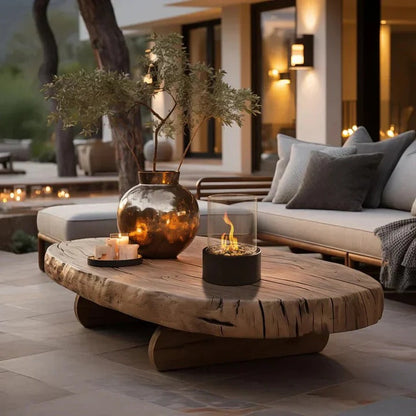 Compact Outdoor Fire Pit with Lid and Poker