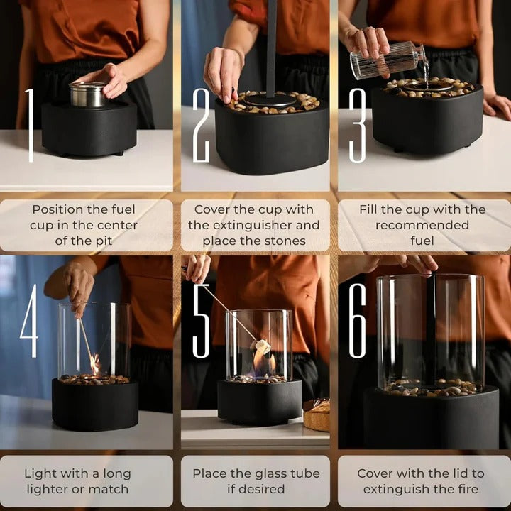 Compact Outdoor Fire Pit with Lid and Poker