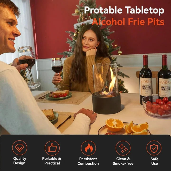 Compact Outdoor Fire Pit with Lid and Poker