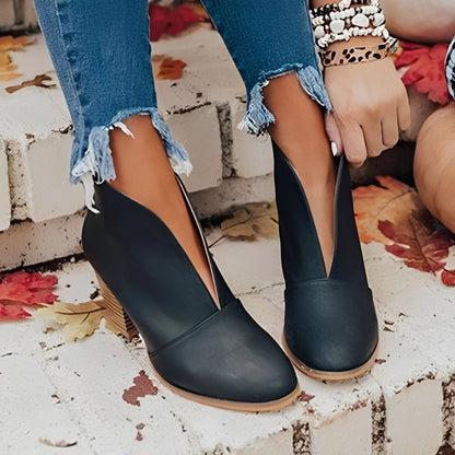 Low Heel Ankle Boots for Women with Elastic Sides - Ortekor