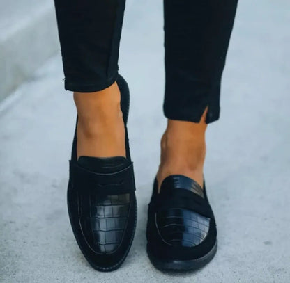 Classic Black Synthetic Slip On Loafers - Ortekor