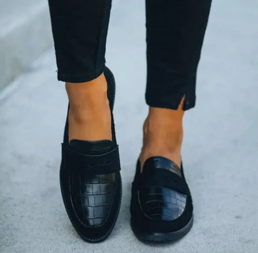 Classic Black Synthetic Slip On Loafers - Ortekor