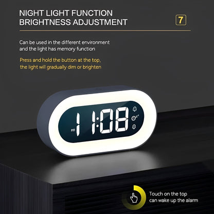 Wake Up Light Alarm Clock with Adjustable Brightness and USB Charger