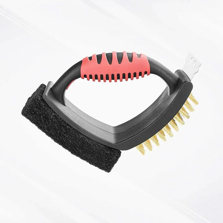 Stainless Steel Grill Cleaning Brush with Scraper