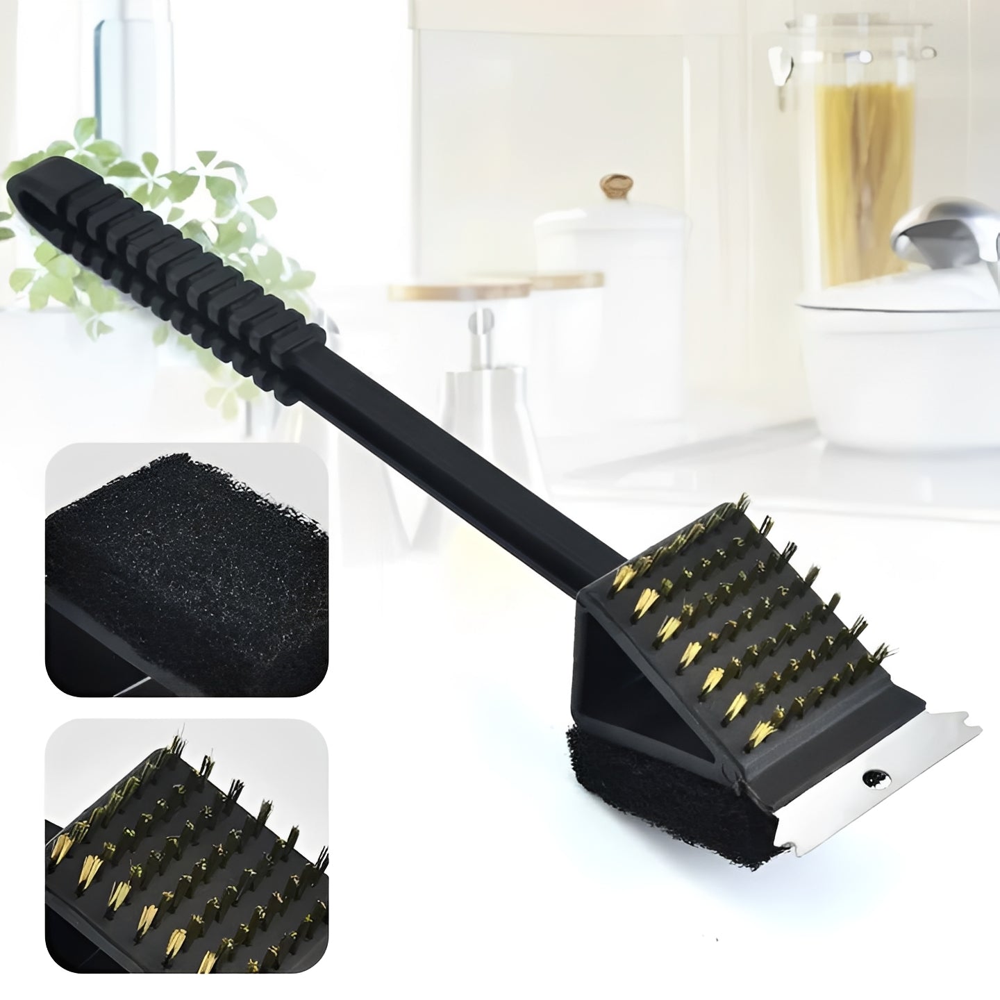 BBQ Grill Cleaning Tool Kit with Scraper and Sponge