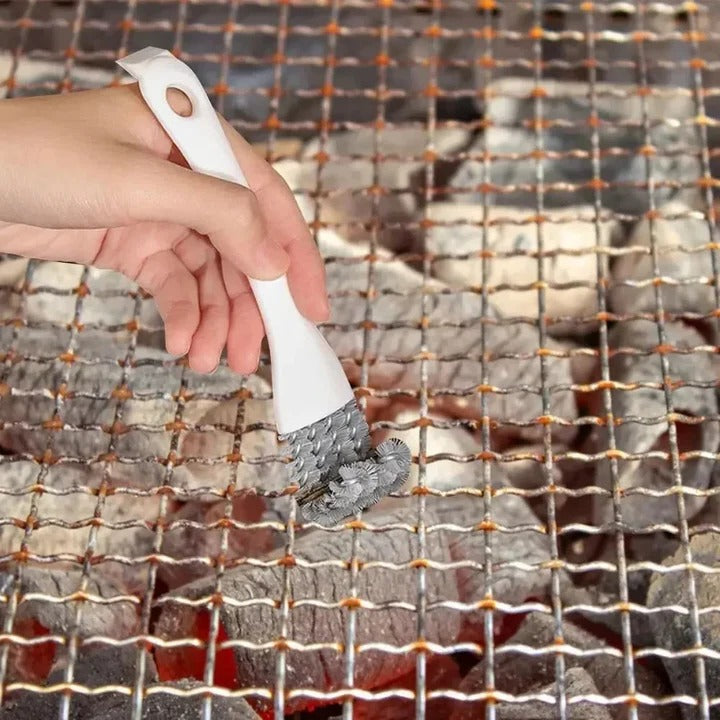 Heavy Duty BBQ Grill Brush with 3 Scrapers