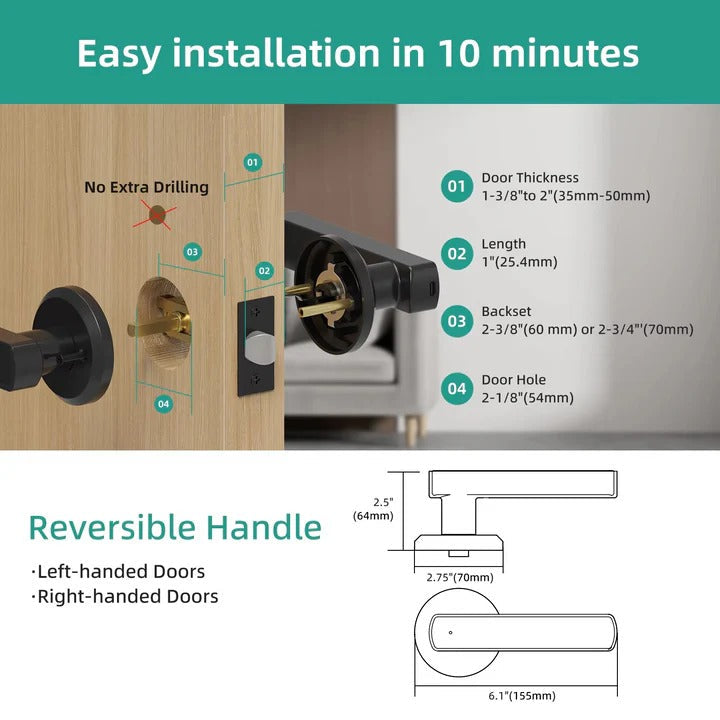 Biometric Digital Door Lock with Built-in Handle