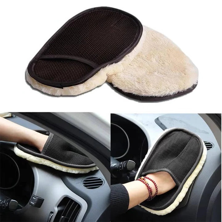Premium Microfiber Auto Cleaning Towel with Stretchy Wrist Strap