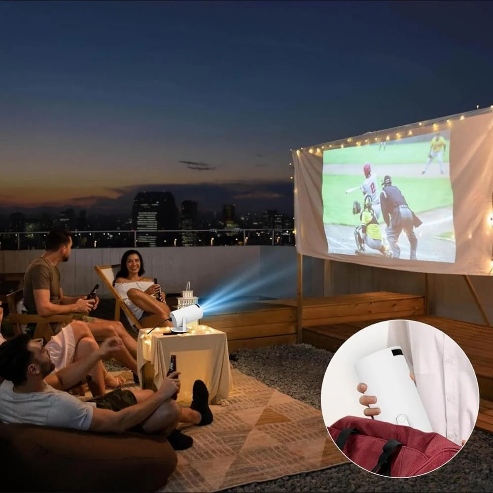Compact 4K Home Theater Mini Projector with Big Screen