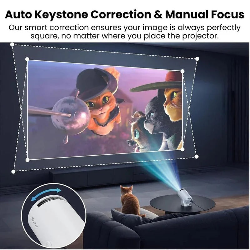 Compact 4K Home Theater Mini Projector with Big Screen