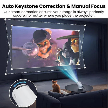 Compact 4K Home Theater Mini Projector with Big Screen