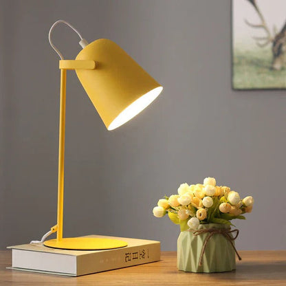 Rustic Metal Bucket Table Lamp with Pastel Shade