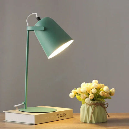 Rustic Metal Bucket Table Lamp with Pastel Shade
