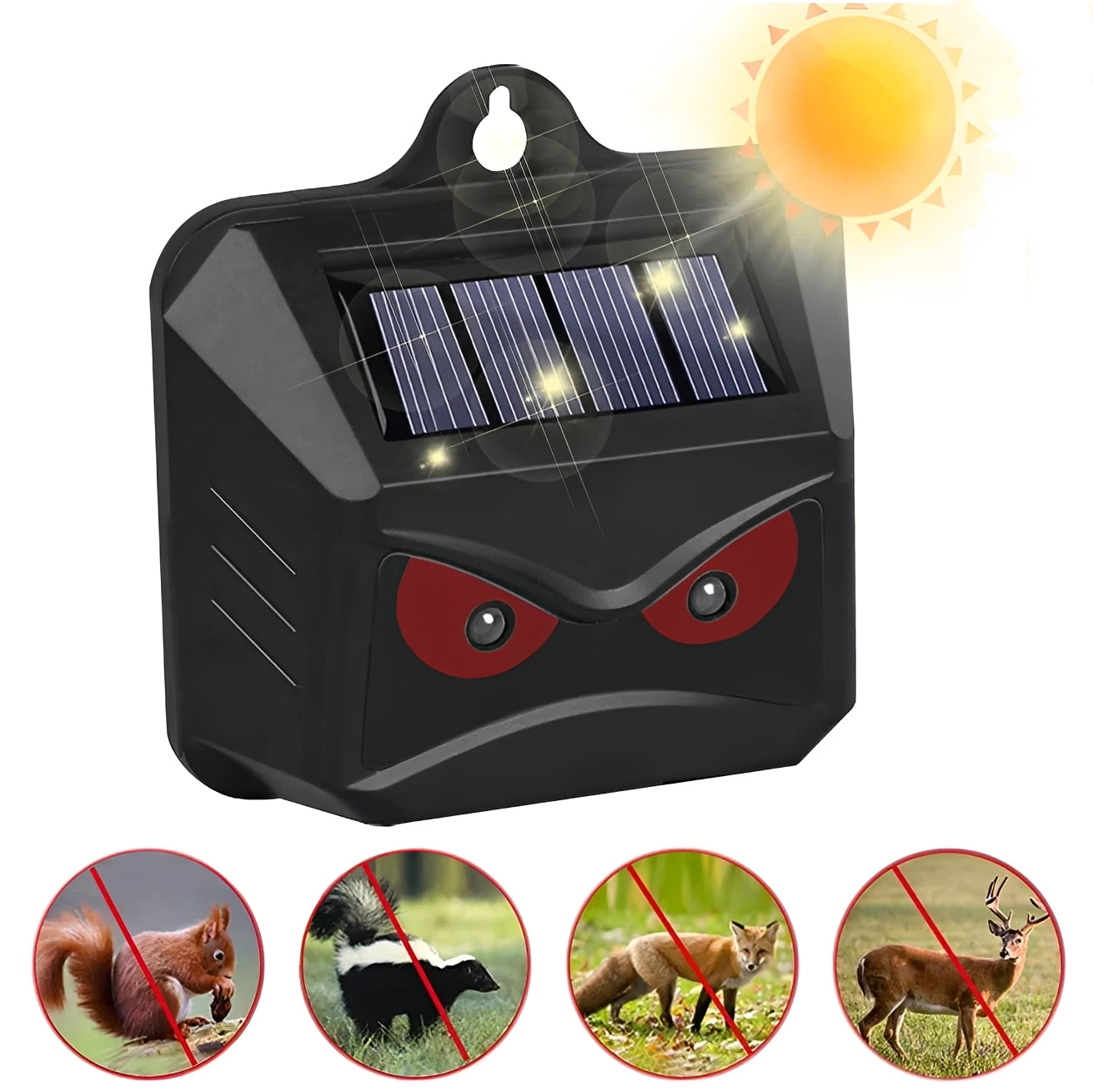 Outdoor Pest Repellent Ultrasonic Solar Device, 2 Pack